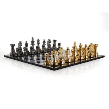 - Decoratief spel Saray black/gold chessboard