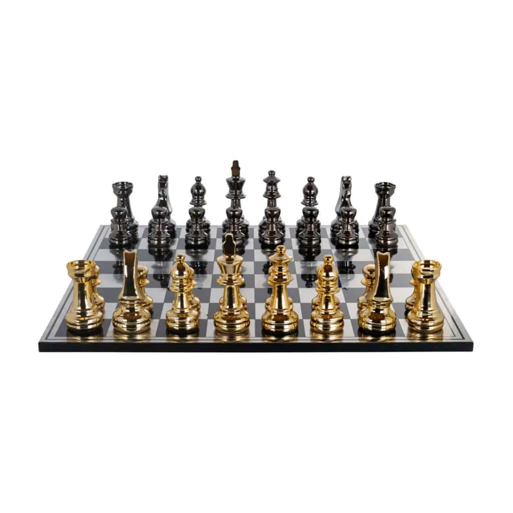 - Decoratief spel Saray black/gold chessboard