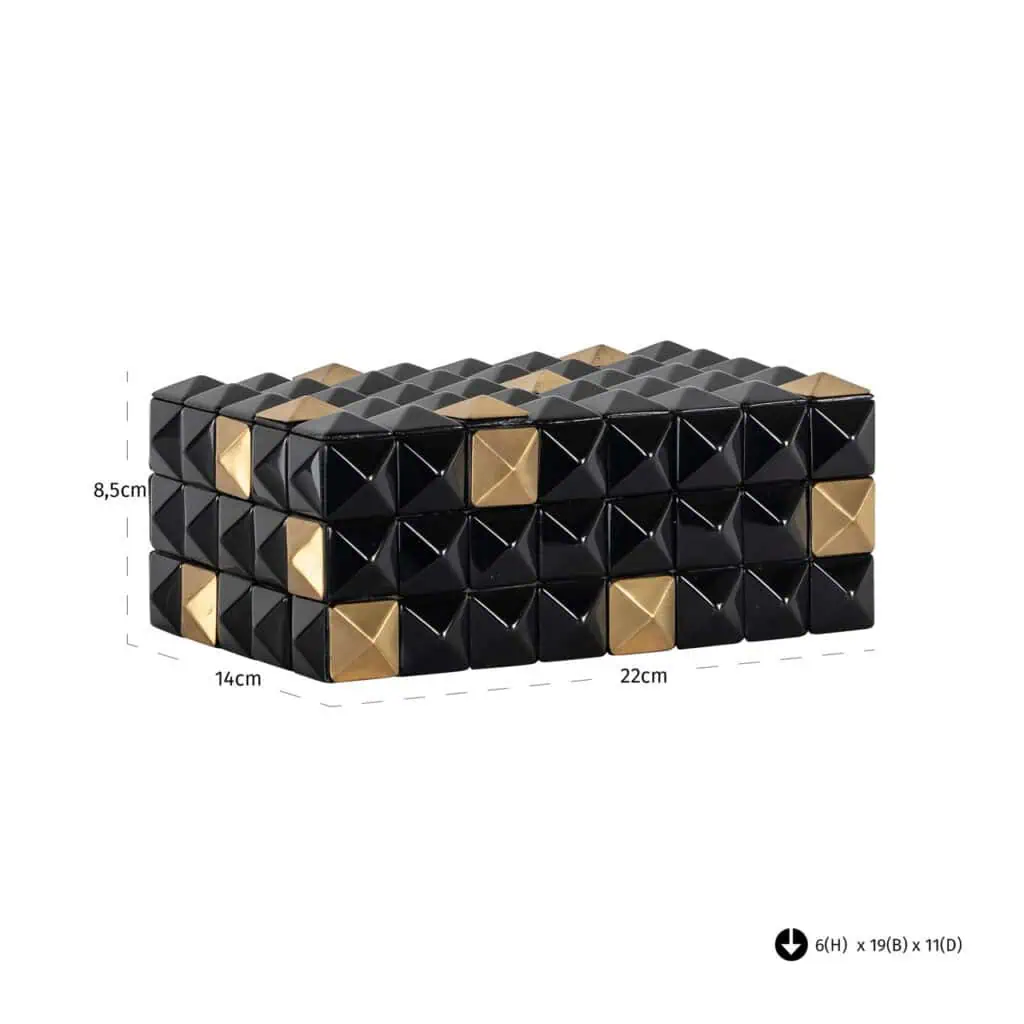 - Opbergdoos Velicia black/gold