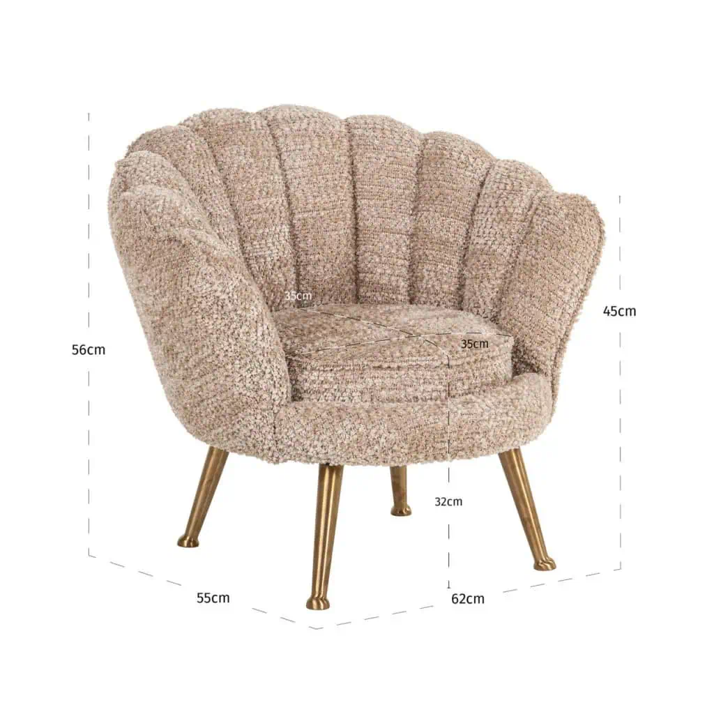 - Lounge stoel Charly lovely beige kids