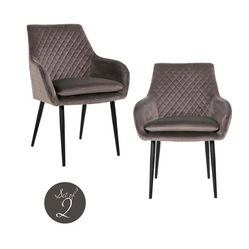- Eetkamerstoel Chrissy stone velvet (Set of 2)