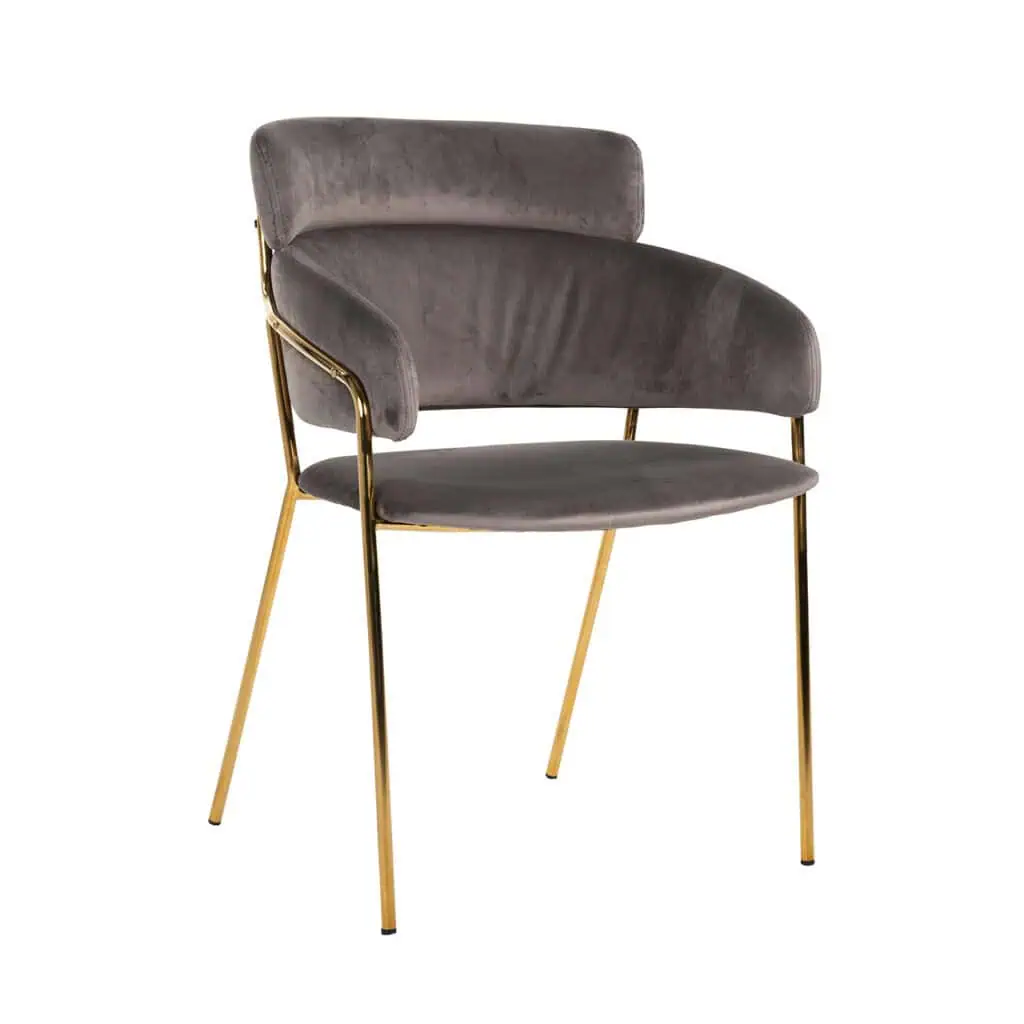 - Eetkamerstoel Angelica stone velvet fire retardant