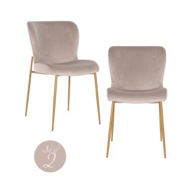 - Eetkamerstoel Odessa khaki velvet fire retardant (Set of 2)