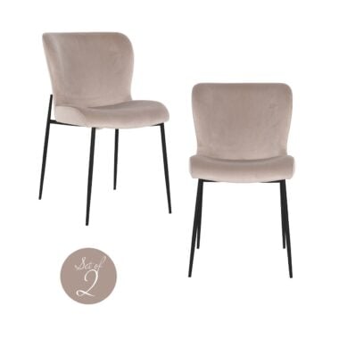 - Eetkamerstoel Darby khaki velvet fire retardant (Set of 2)