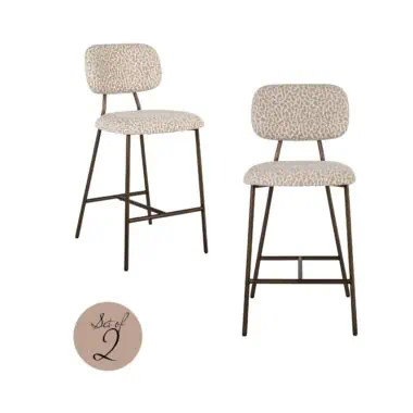 - Counter chair Xenia beige leopard fire retardant (Set of 2)