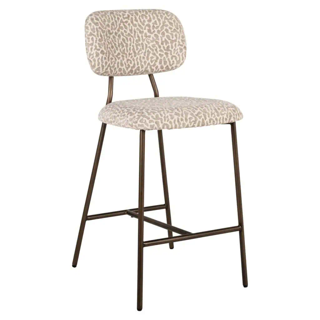 - Counterstoel Xenia beige leopard fire retardant (Set of 2)