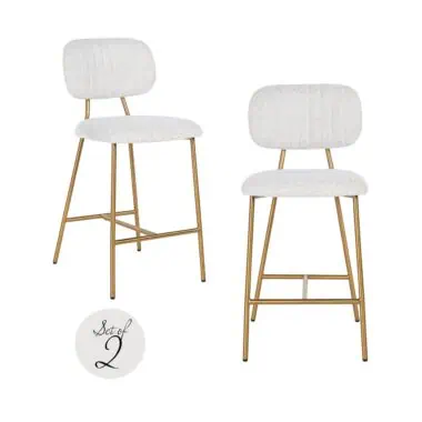- Counterstuhl Xenia white bouclé (2er Set)