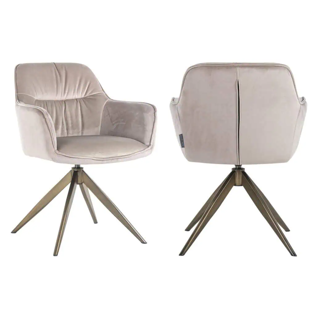 - Eetkamerstoel Aline khaki velvet fire retardant