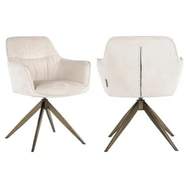 - Eetkamerstoel Aline FR white chenille fire retardant