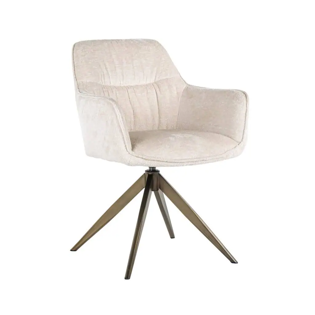 - Eetkamerstoel Aline FR white chenille fire retardant