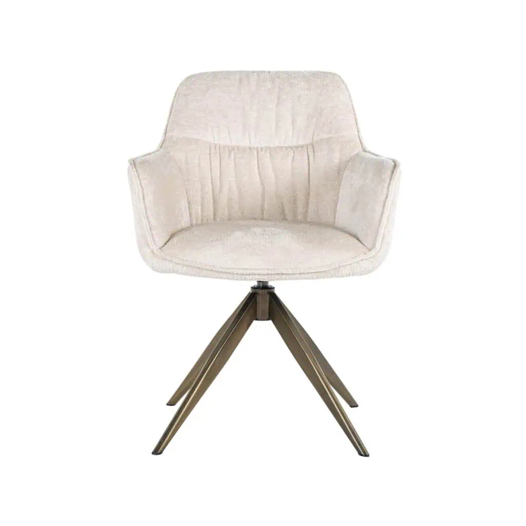 - Eetkamerstoel Aline FR white chenille fire retardant