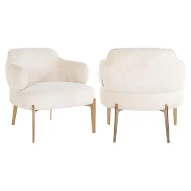 - Lounge stoel Venus white chenille