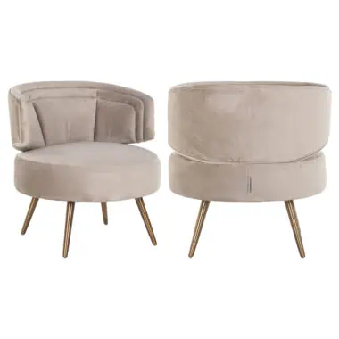 - Lounge stoel Hazel khaki velvet fire retardant