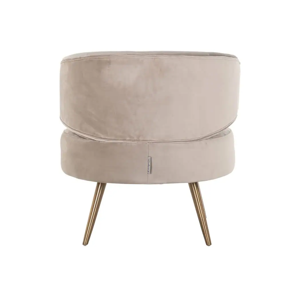 - Lounge stoel Hazel khaki velvet fire retardant