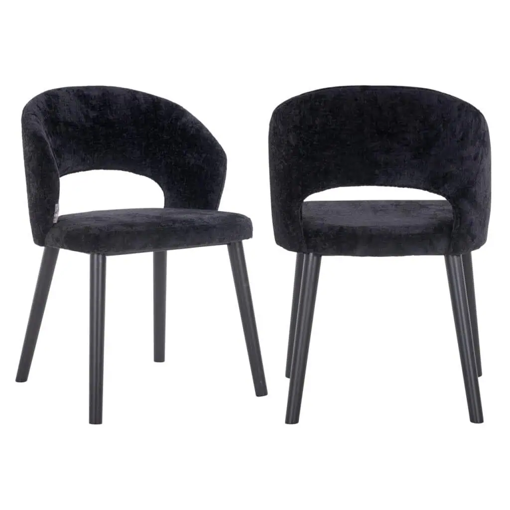 - Eetkamerstoel Savoy black chenille