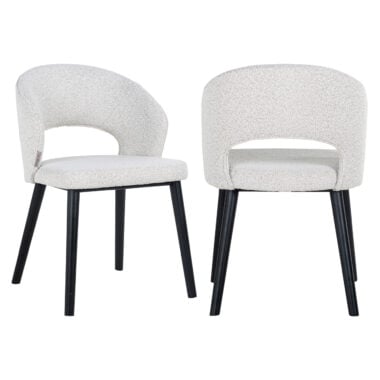 - Eetkamerstoel Savoy white bouclé