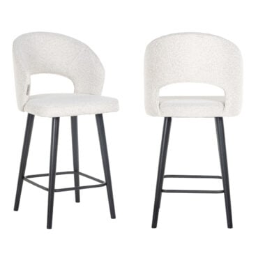 - Counterstoel Savoy white bouclé