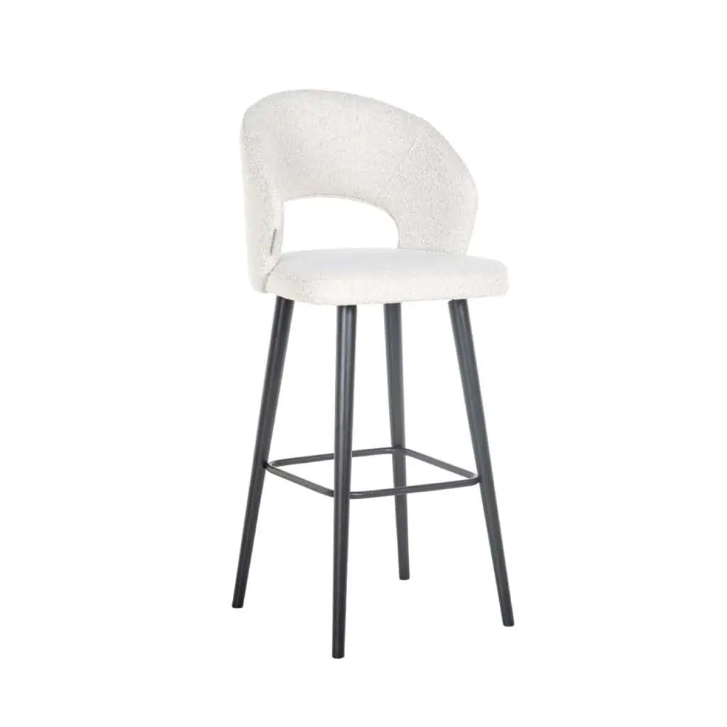 - Barstoel Savoy white bouclé