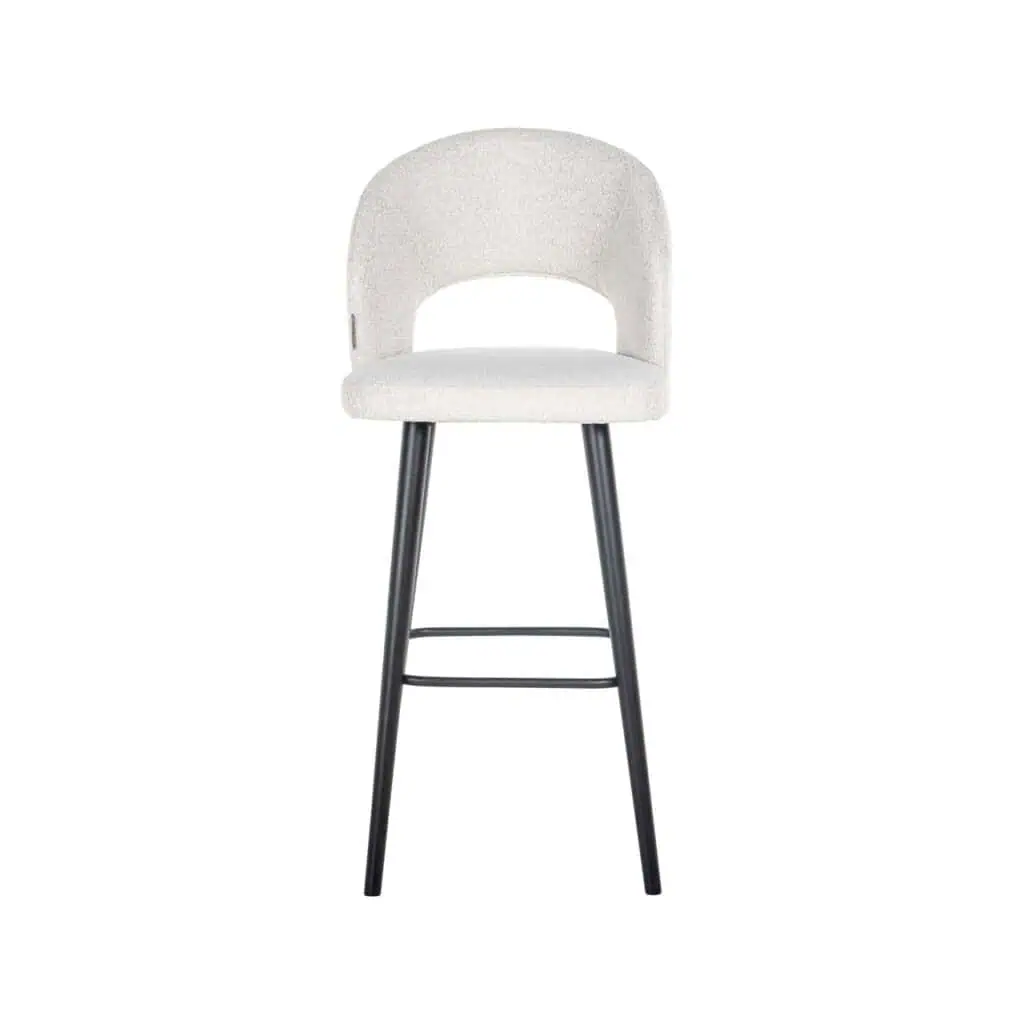 - Barstoel Savoy white bouclé