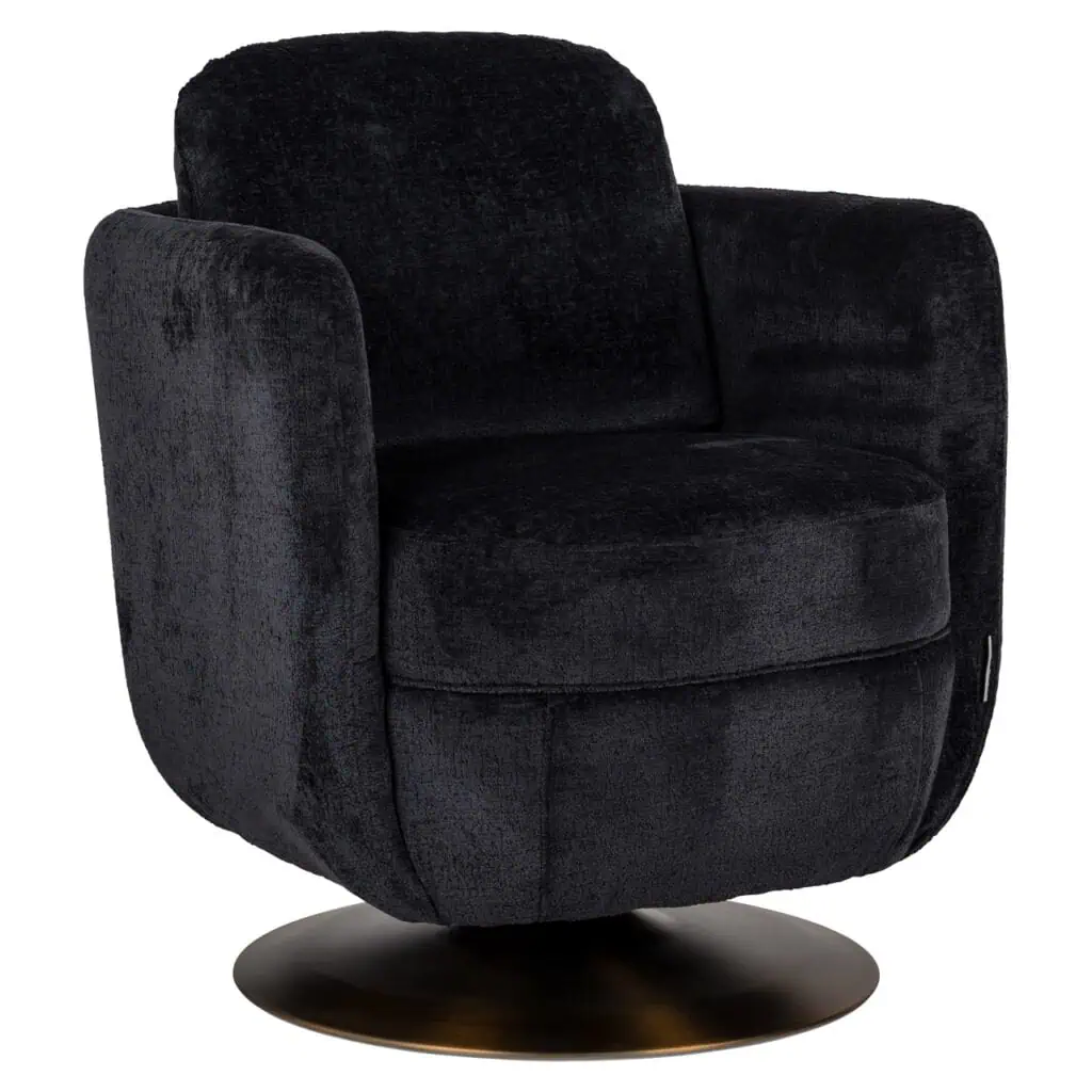 - Lounge stoel Turner black chenille