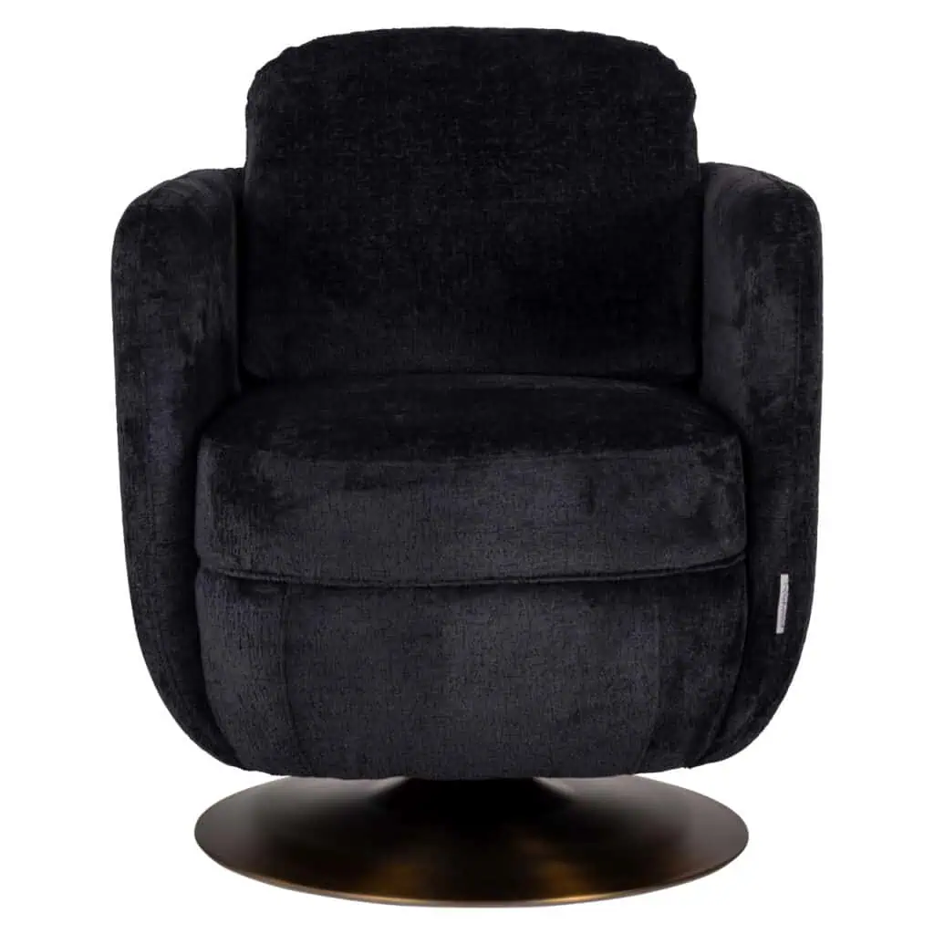 - Lounge stoel Turner black chenille