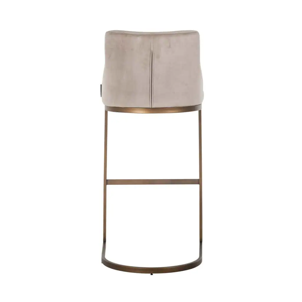 - Barstoel Bolton khaki velvet brushed gold fire retardant (Set of 2)