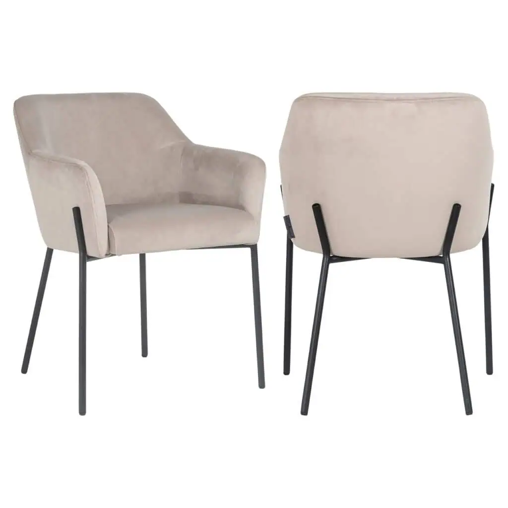 - Eetkamerstoel Fay khaki velvet fire retardant
