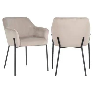 - Eetkamerstoel Fay khaki velvet fire retardant