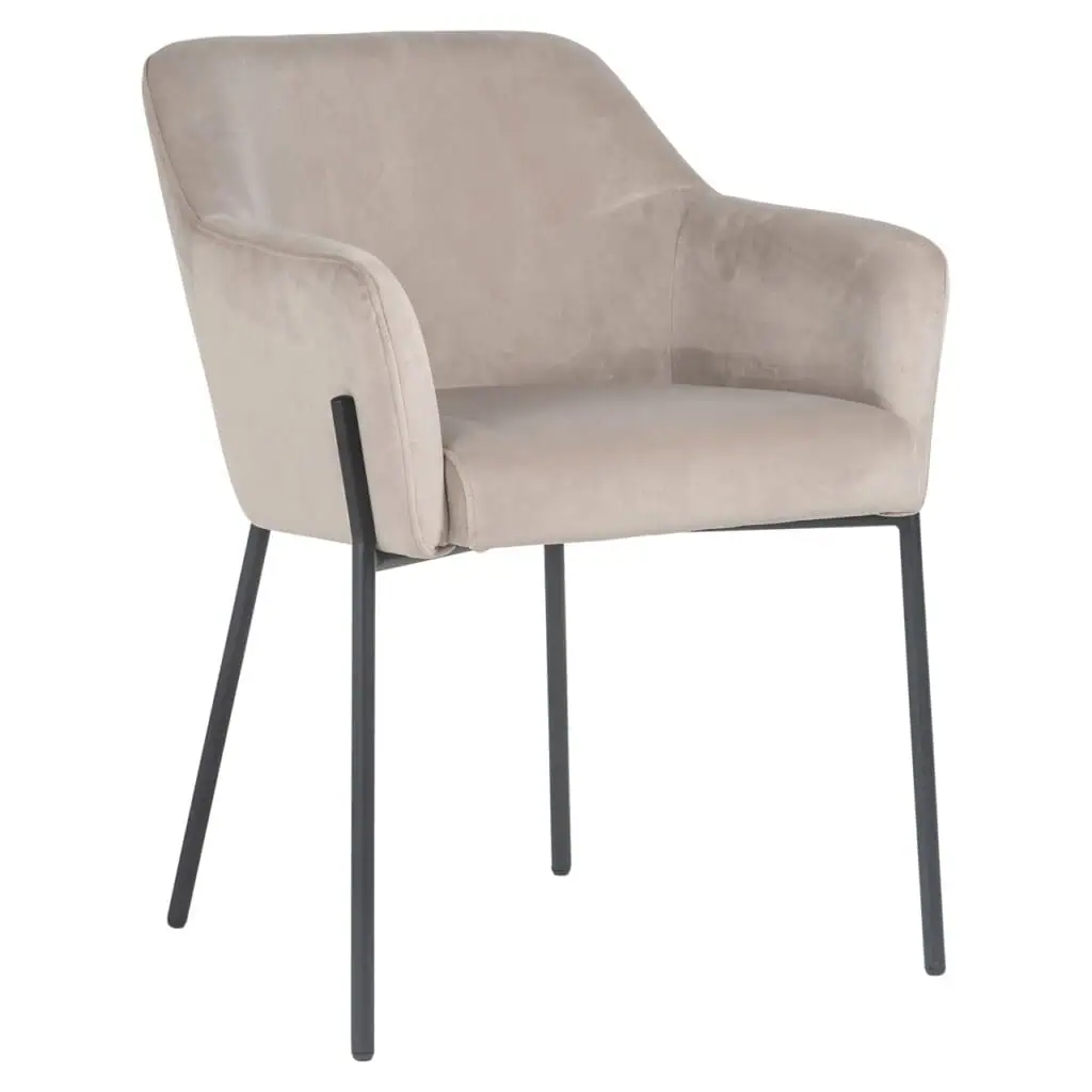 - Eetkamerstoel Fay khaki velvet fire retardant