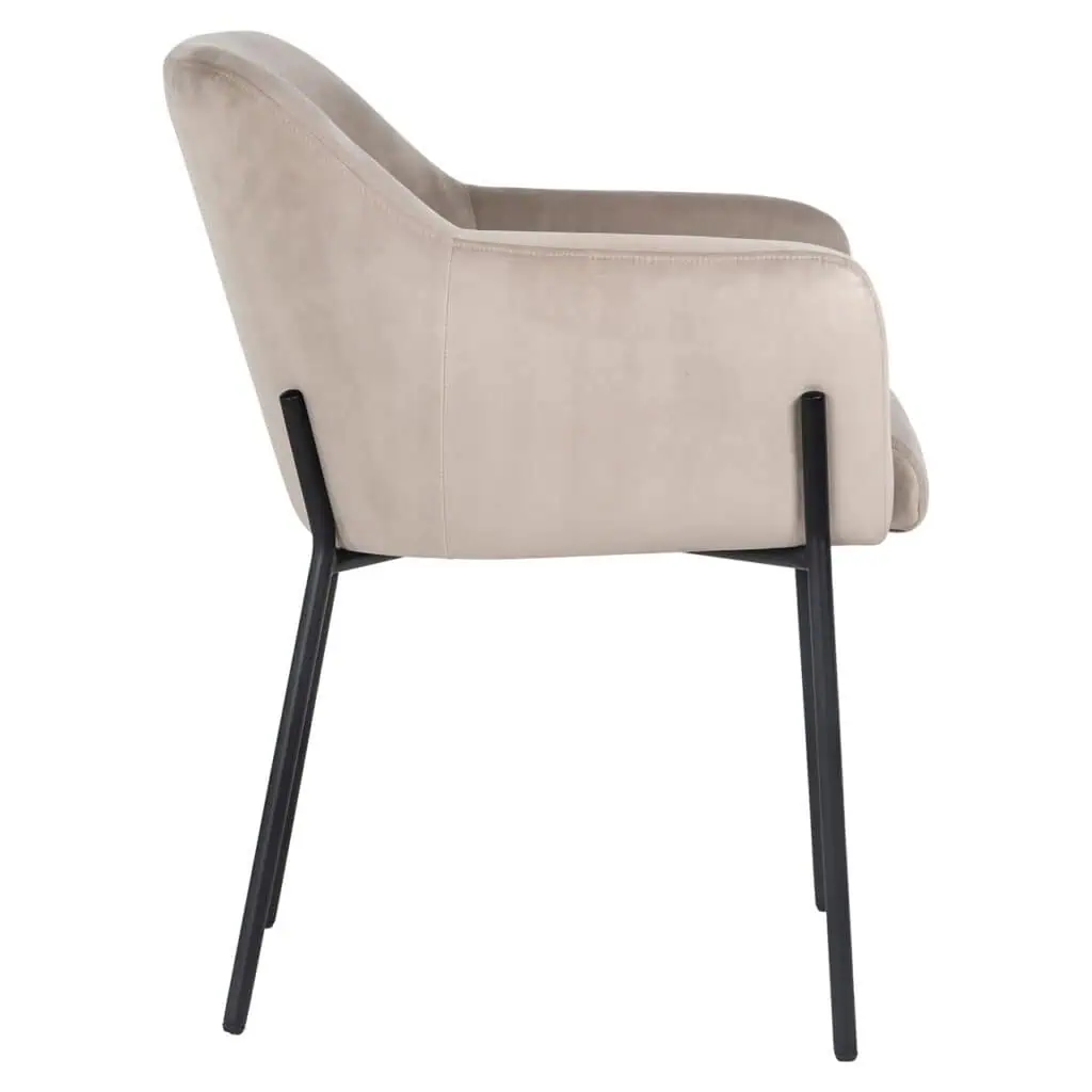 - Eetkamerstoel Fay khaki velvet fire retardant