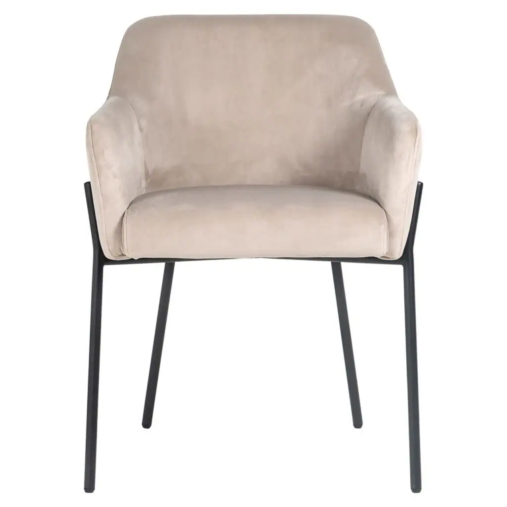 - Eetkamerstoel Fay khaki velvet fire retardant