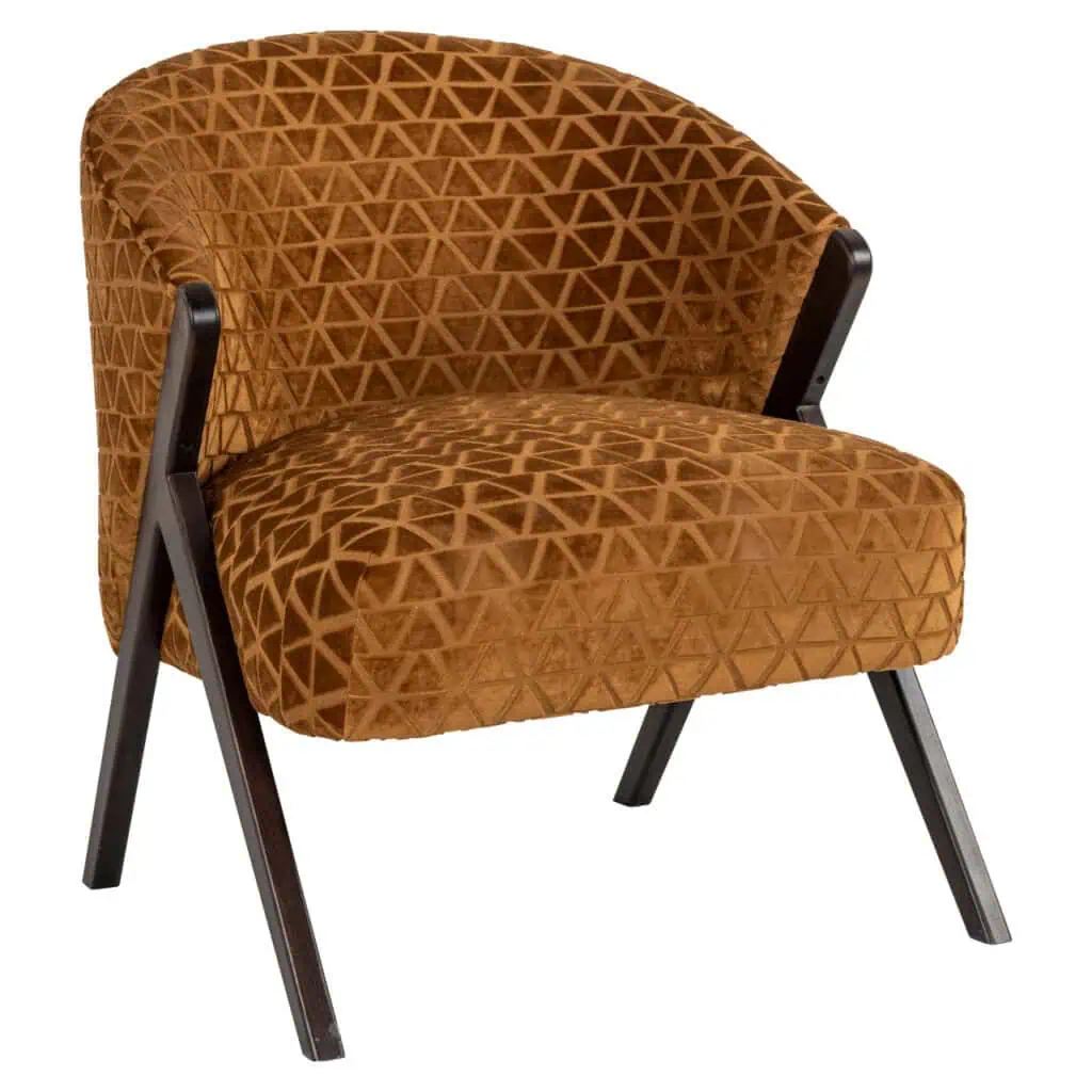 - Lounge stoel Mia old gold triangle