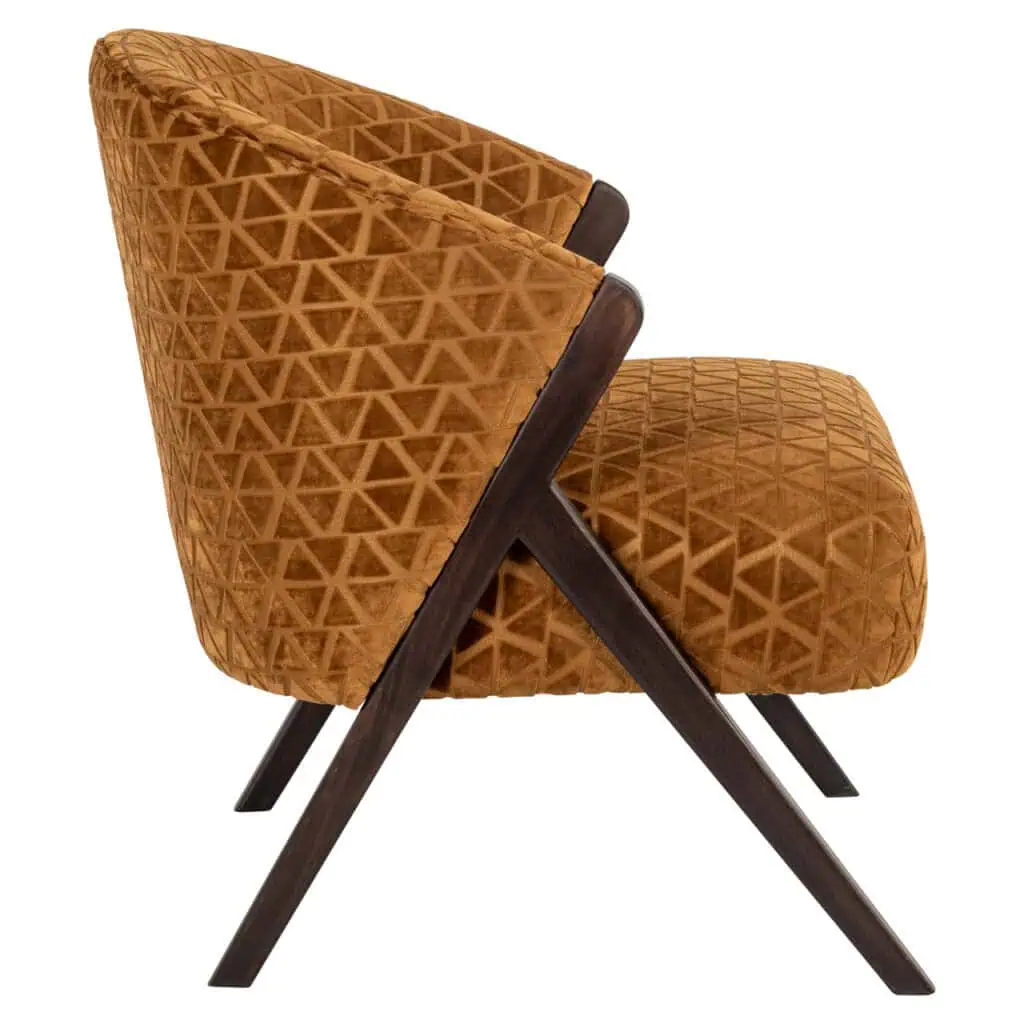 - Lounge stoel Mia old gold triangle