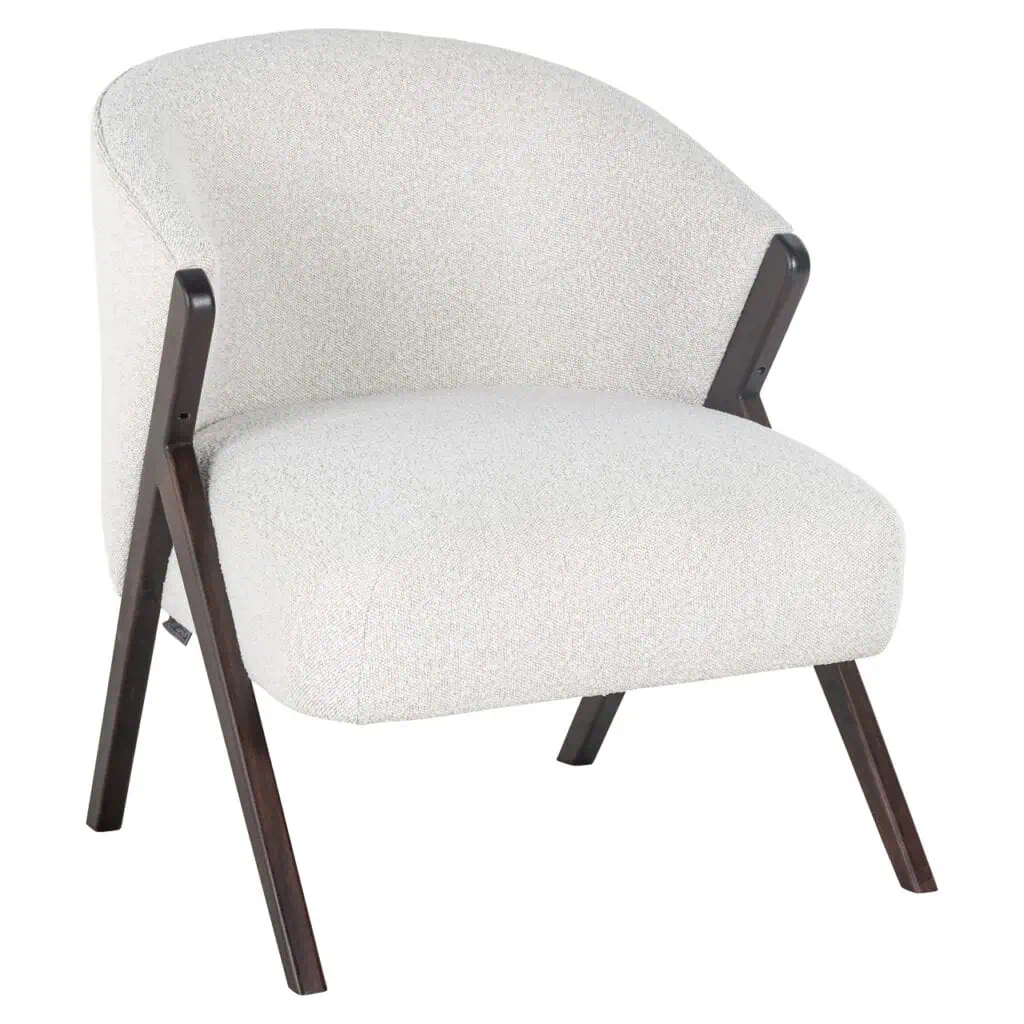 - Lounge stoel Mia white bouclé