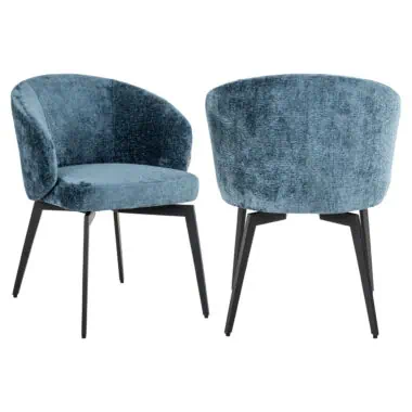 - Eetkamerstoel Amphara blue chenille fire retardant