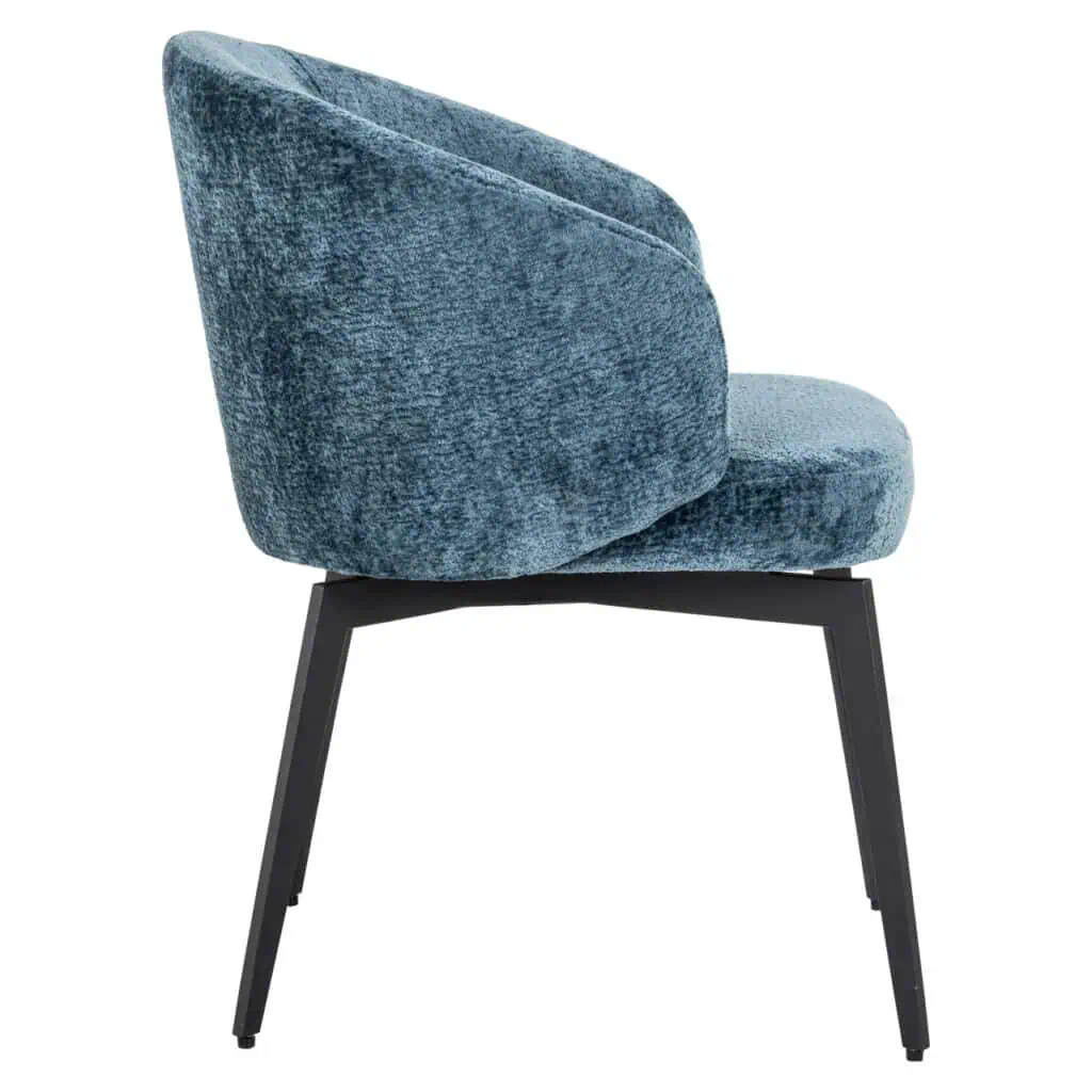 - Eetkamerstoel Amphara blue chenille fire retardant