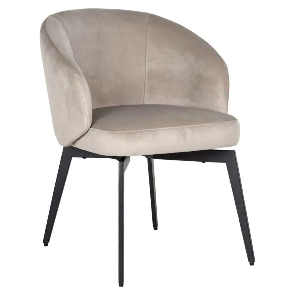 - Eetkamerstoel Amphara khaki velvet fire retardant