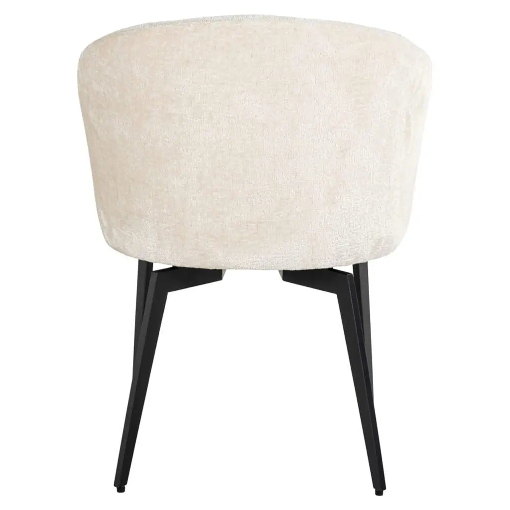- Eetkamerstoel Amphara FR white chenille fire retardant