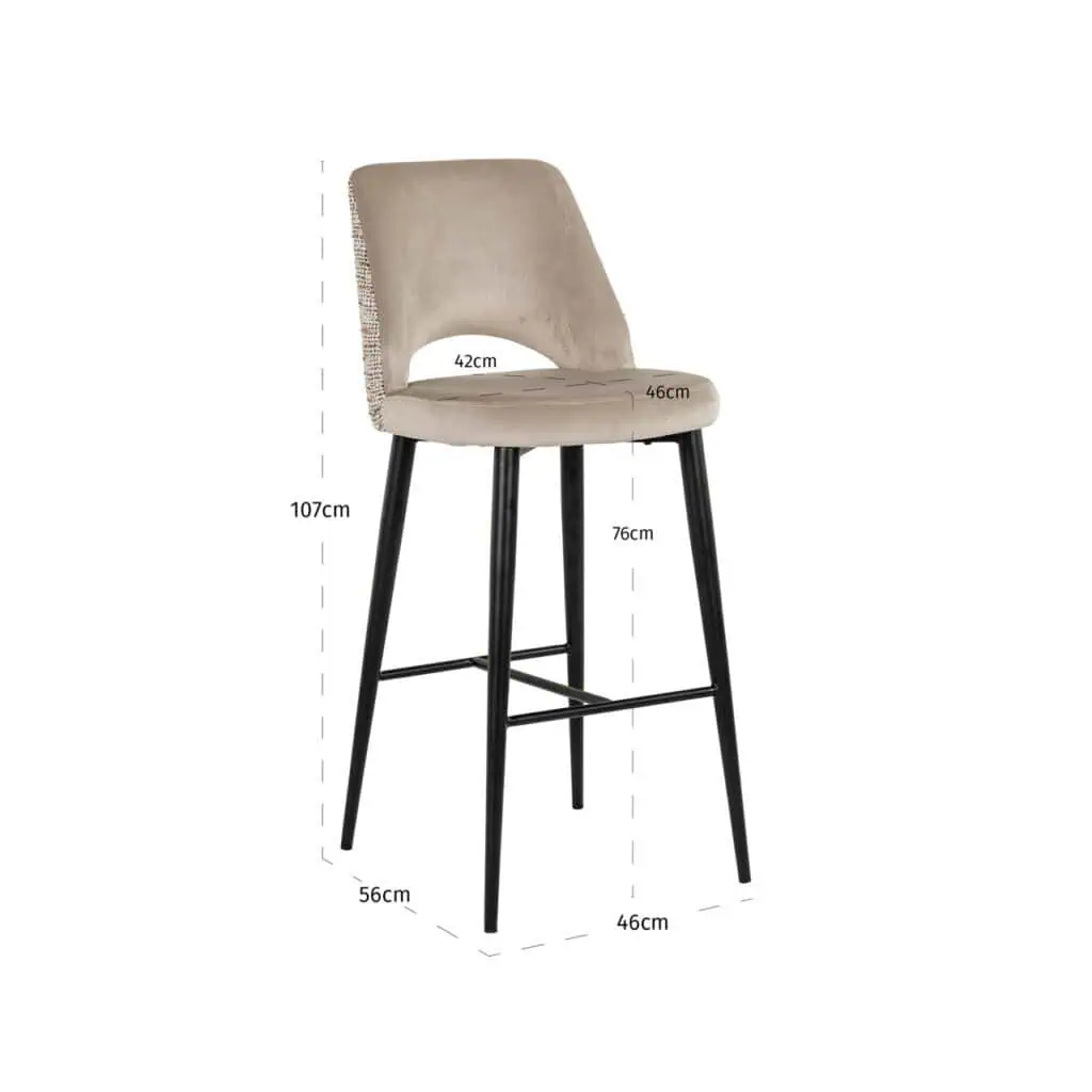 - Barstoel Tabitha trendy nature fire retardant