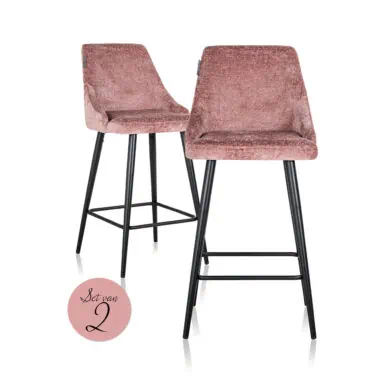 - Counterstoel Brooke rose chenille (Set of 2)