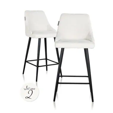 - Counterstoel Brooke white unicorn (Set of 2)