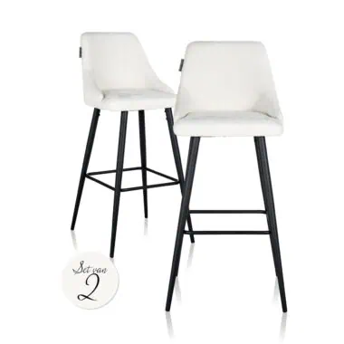 - Barstoel Brooke white unicorn (Set of 2)