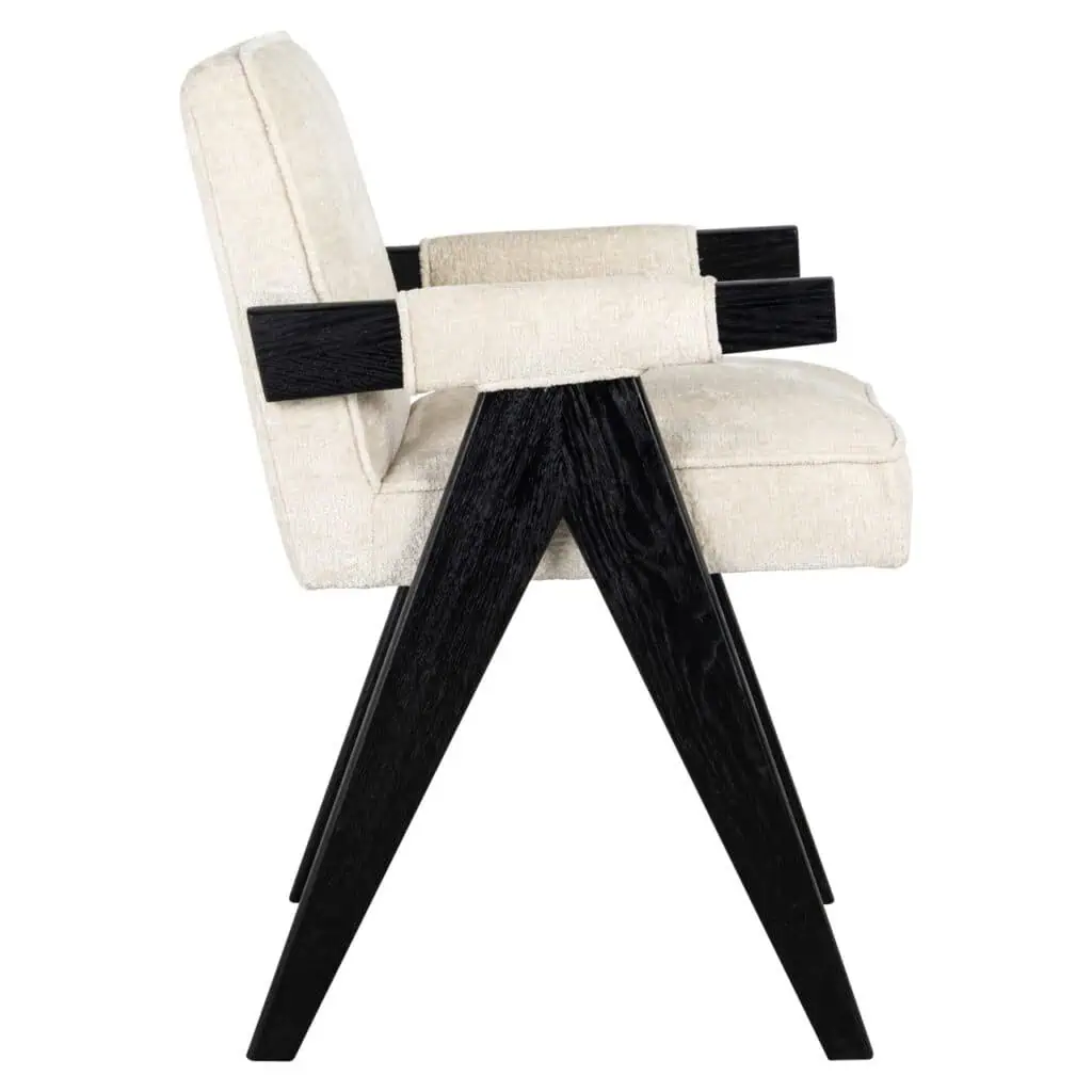 - Eetkamerstoel Cooper white chenille