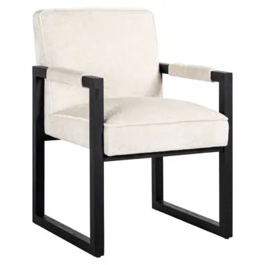 - Eetkamerstoel Beck white chenille