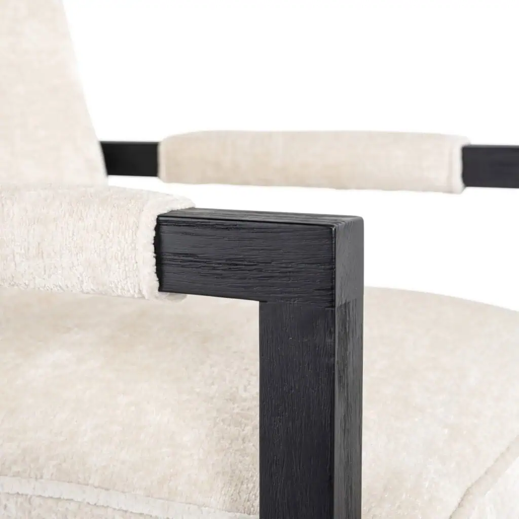 - Eetkamerstoel Beck white chenille