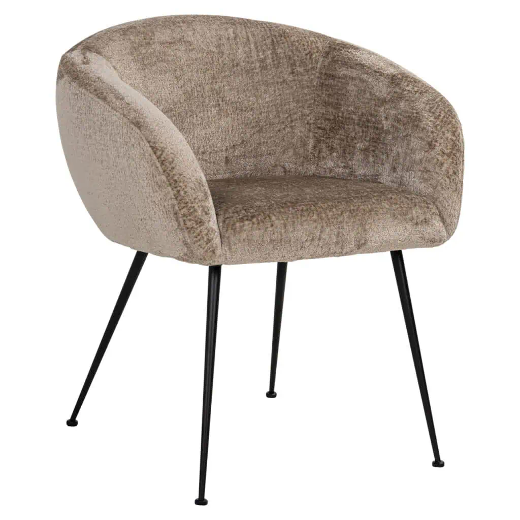 - Eetkamerstoel Ruby taupe chenille