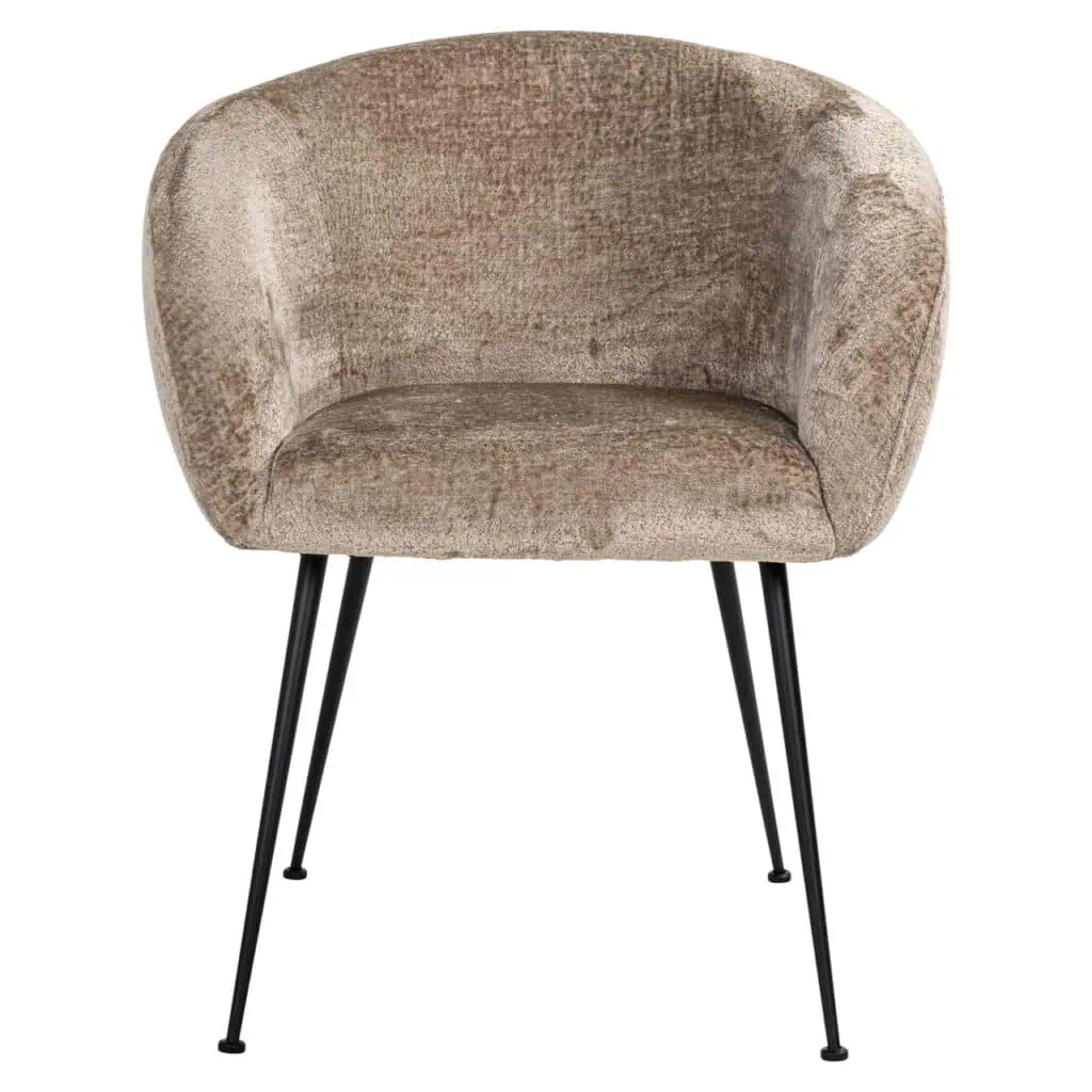 - Eetkamerstoel Ruby taupe chenille