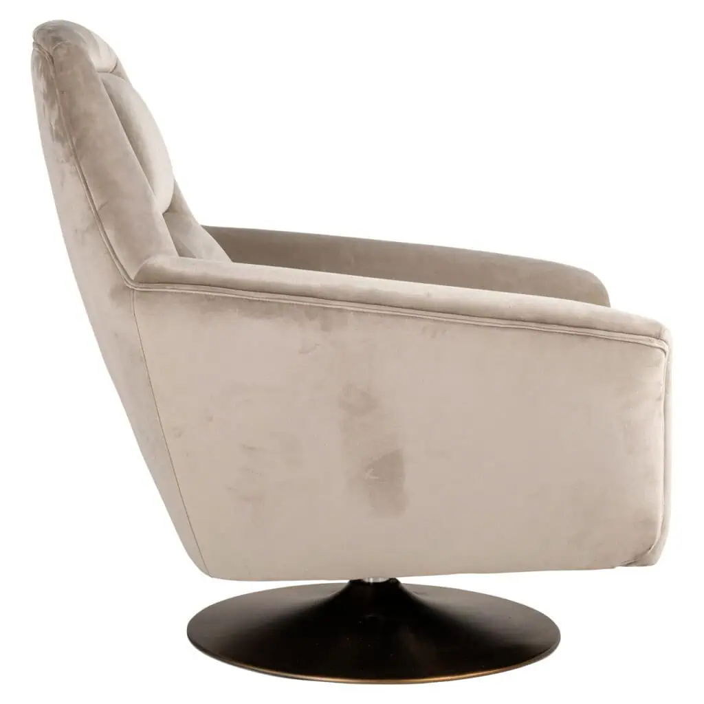 - Lounge stoel Nora khaki velvet