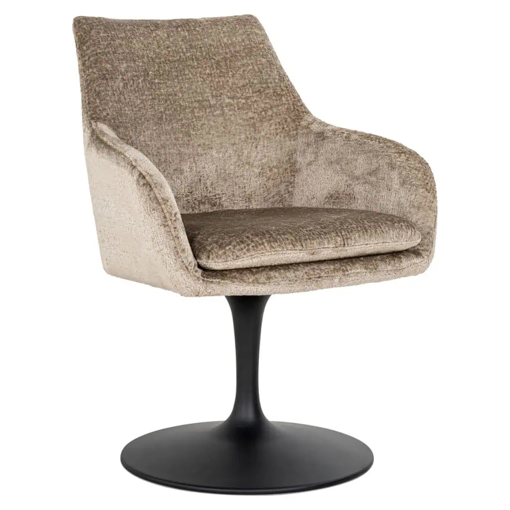 - Eetkamerstoel Marlon taupe chenille