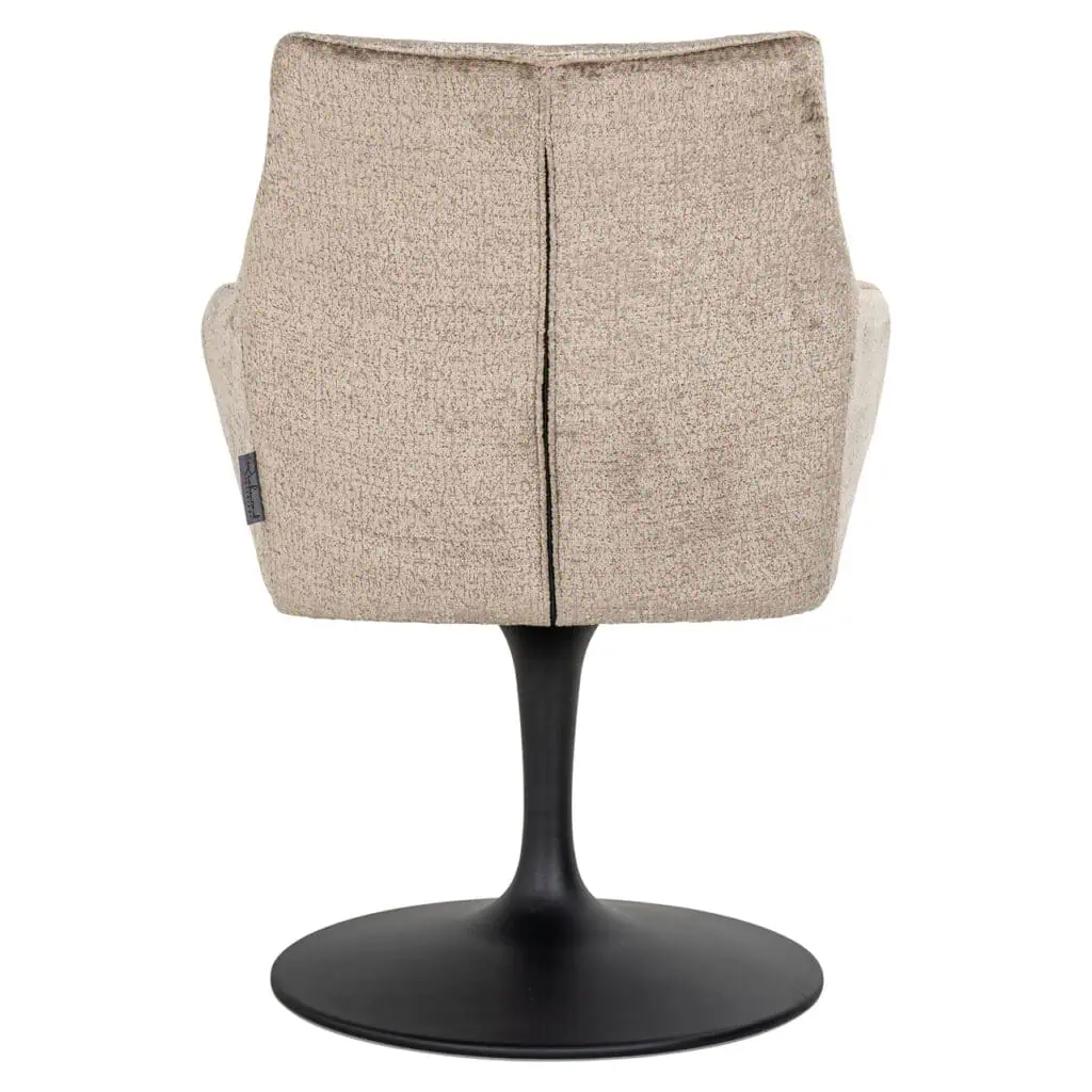 - Eetkamerstoel Marlon taupe chenille